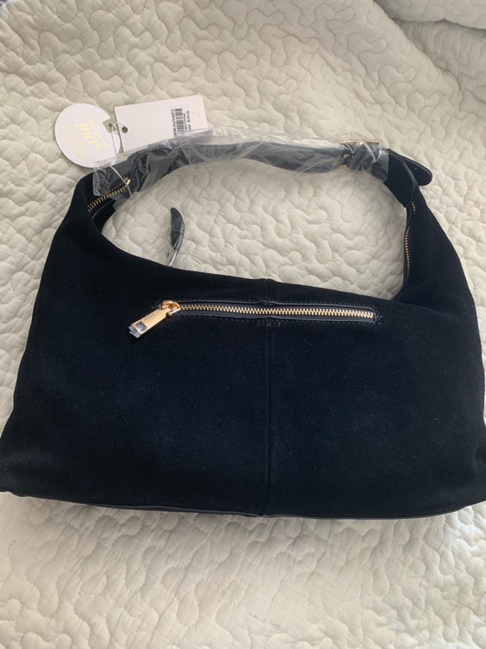 NWT Moda Luxe Maple Suede Hobo Midnight Black MSRP $130 Leather